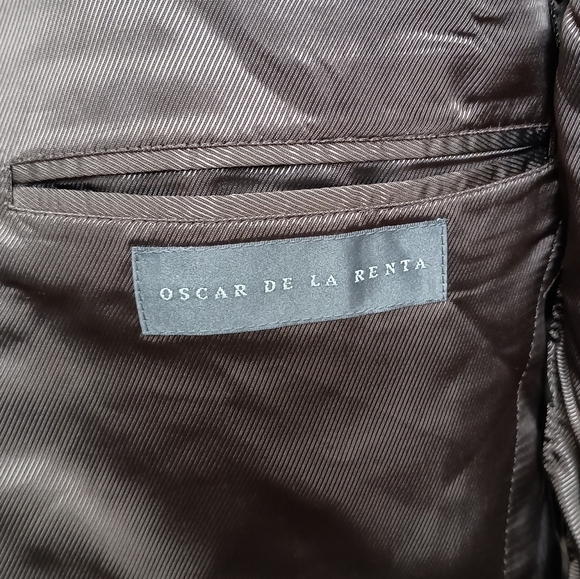 Mens Oscar de la Renta Wool Cashmere Blend 3 Button Sport Coat Size 41 Regular - Picture 9 of 12